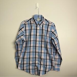Brooks Brothers Button Down Shirt Blue Pink Plaid Regent Fit Sz Medium NWOT